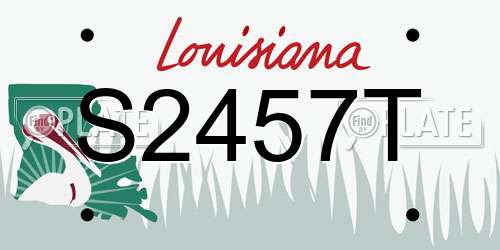 S2457T Louisiana License Plate