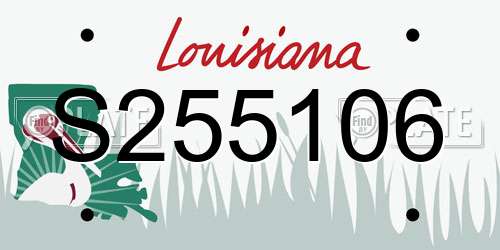 S255106 Louisiana License Plate