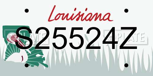 S25524Z Louisiana License Plate