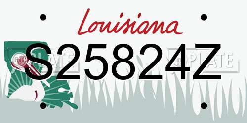 S25824Z Louisiana License Plate