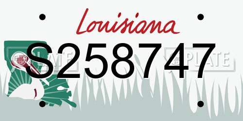S258747 Louisiana License Plate