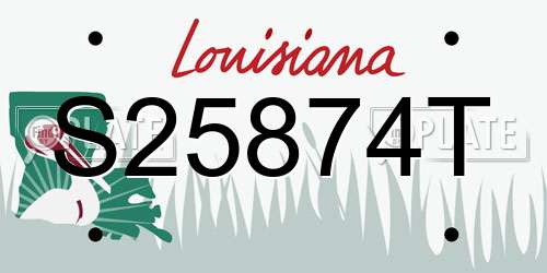 S25874T Louisiana License Plate