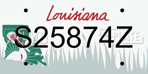 S25874Z Louisiana License Plate