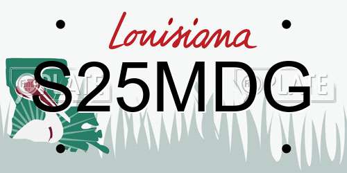 S25MDG Louisiana License Plate