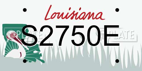 S2750E Louisiana License Plate