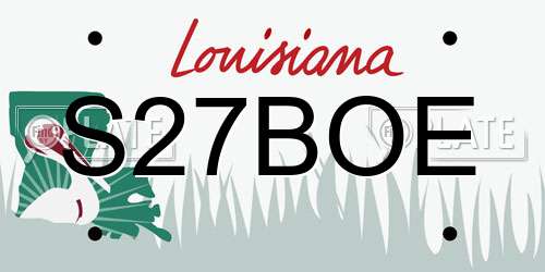 S27BOE Louisiana License Plate