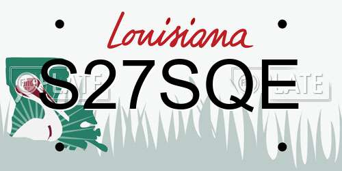 S27SQE Louisiana License Plate