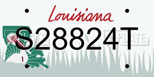 S28824T Louisiana License Plate