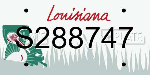 S288747 Louisiana License Plate