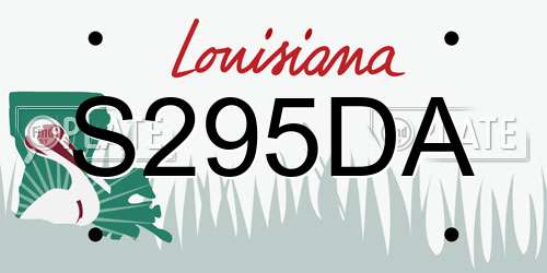 S295DA Louisiana License Plate
