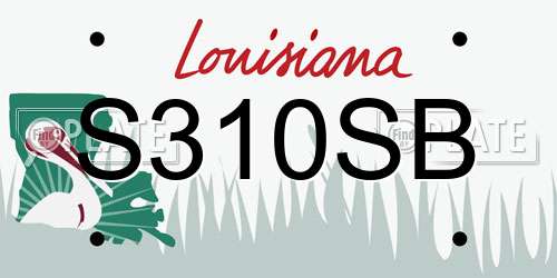 S310SB Louisiana License Plate