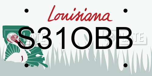 S31OBB Louisiana License Plate