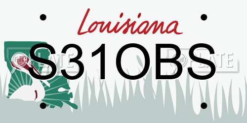 S31OBS Louisiana License Plate