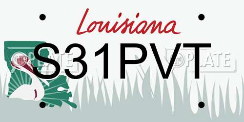 S31PVT Louisiana License Plate