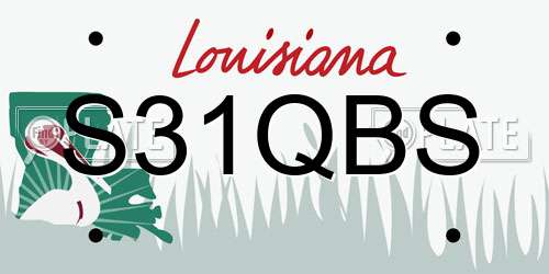 S31QBS Louisiana License Plate