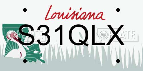 S31QLX Louisiana License Plate