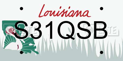 S31QSB Louisiana License Plate