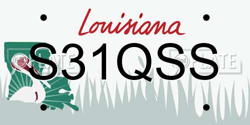 S31QSS Louisiana License Plate
