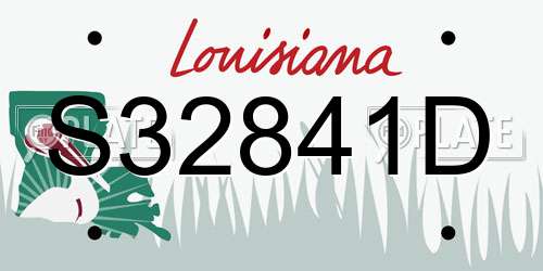 S32841D Louisiana License Plate