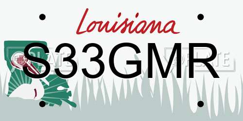 S33GMR Louisiana License Plate