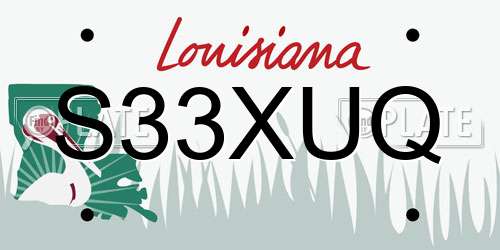 S33XUQ Louisiana License Plate