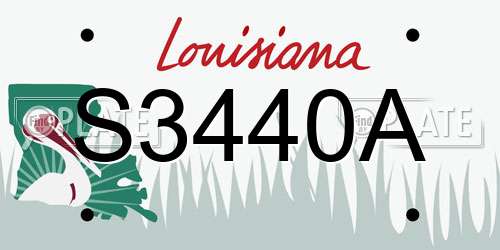 S3440A Louisiana License Plate