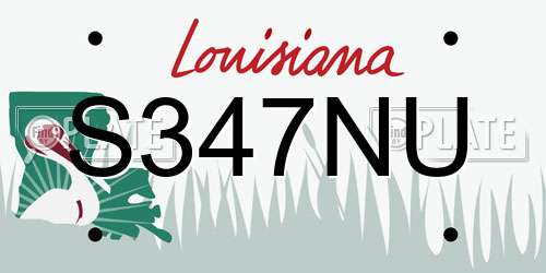 S347NU Louisiana License Plate