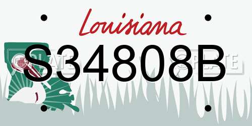 S34808B Louisiana License Plate