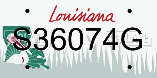 S36074G Louisiana License Plate