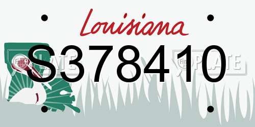 S378410 Louisiana License Plate