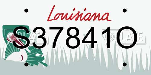 S37841O Louisiana License Plate