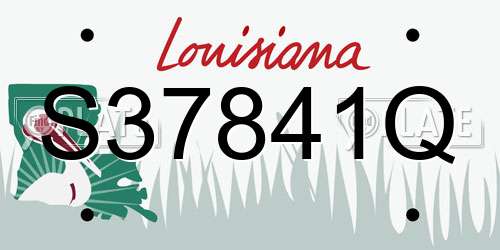 S37841Q Louisiana License Plate