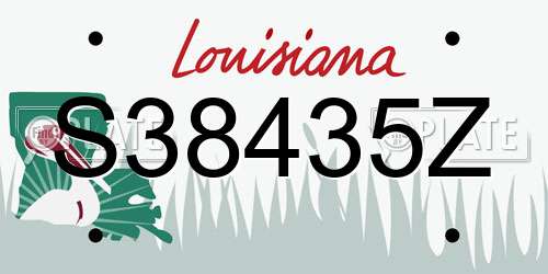 S38435Z Louisiana License Plate