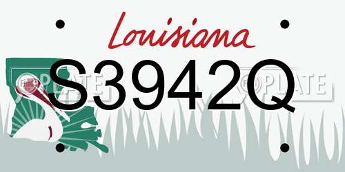 S3942Q Louisiana License Plate