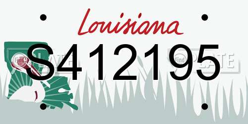 S412195 Louisiana License Plate