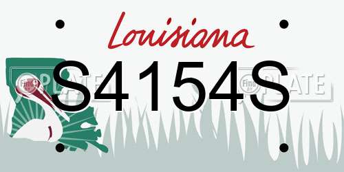 S4154S Louisiana License Plate