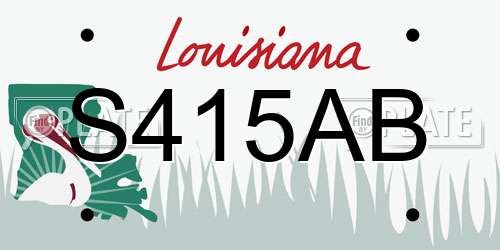 S415AB Louisiana License Plate