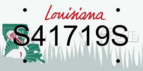 S41719S Louisiana License Plate