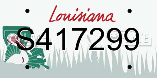 S417299 Louisiana License Plate
