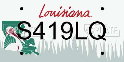 S419LQ Louisiana License Plate
