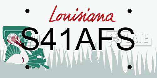 S41AFS Louisiana License Plate