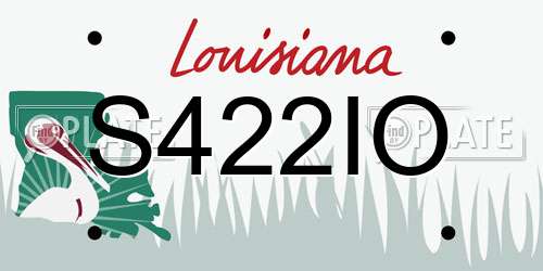 S422IO Louisiana License Plate