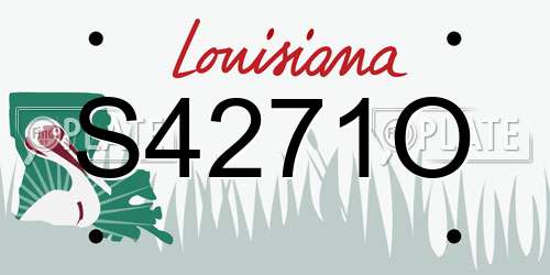 S4271O Louisiana License Plate