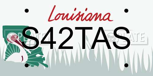 S42TAS Louisiana License Plate