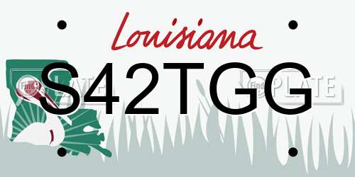 S42TGG Louisiana License Plate