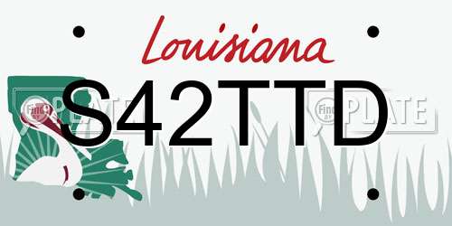 S42TTD Louisiana License Plate
