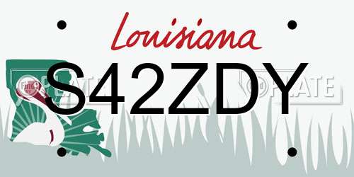 S42ZDY Louisiana License Plate