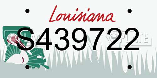 S439722 Louisiana License Plate