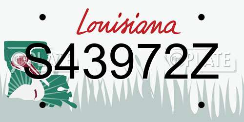 S43972Z Louisiana License Plate