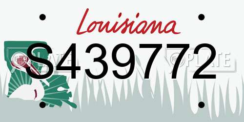 S439772 Louisiana License Plate